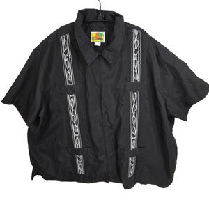 Vtg Haband Shirt Mens 3XL Guayabera Florida Cuban Zip Resort Havana Tropical